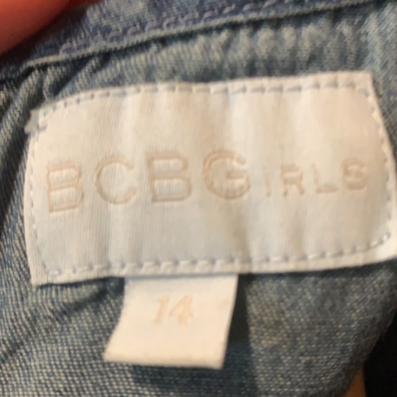 BCBGMAXAZRIA girls Asymmetric-tier denim dress + headband(sold separately) - Picture 5 of 7